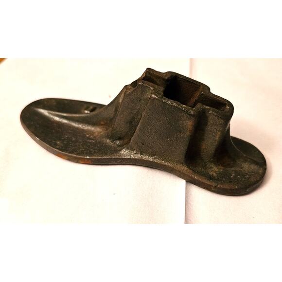 Vintage Cast Iron Cobblers Childs Shoe Form Mold #5 Stamp Primitive (gg273) - Picture 4 of 9